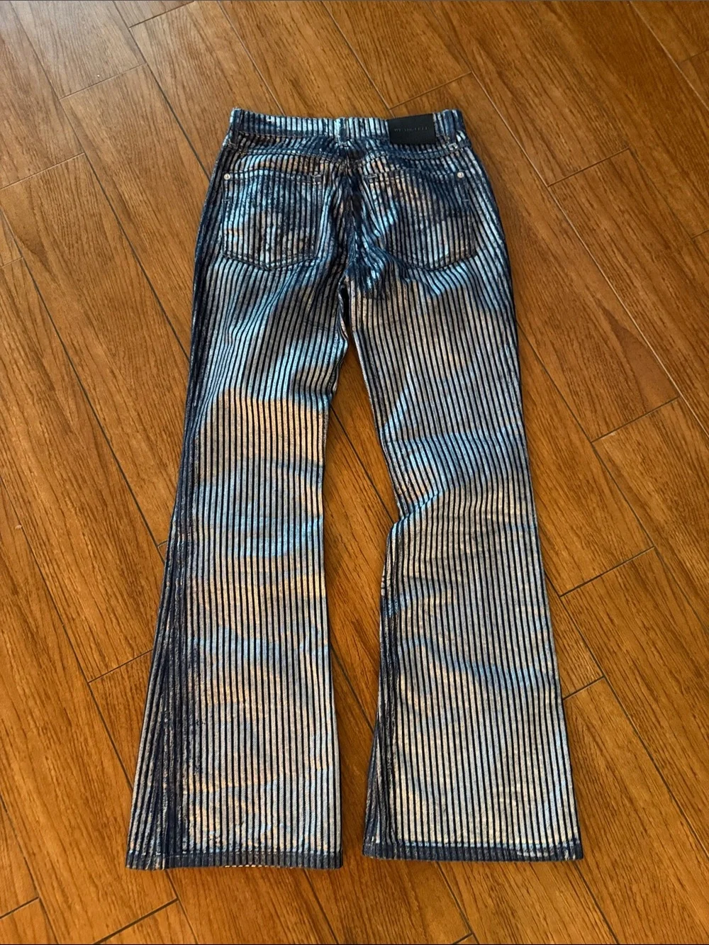 Free People West Coast Relaxed Metallic Flare Jeans- size 26